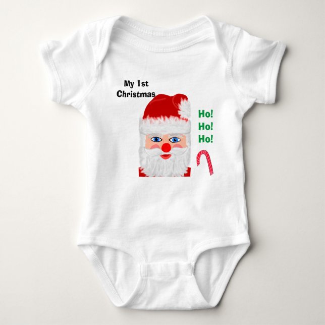 Body Para Bebé El primer Navidad del bebé, Santa Claus (Anverso)