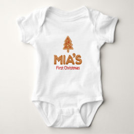 Body Para Bebé El primer pan de jengibre navideño personalizado d