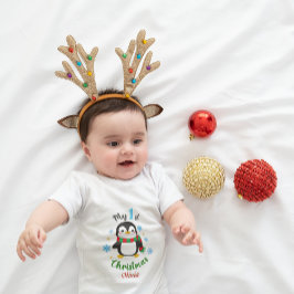 Body Para Bebé El primer pingüino de Navidad de Personalizado lin