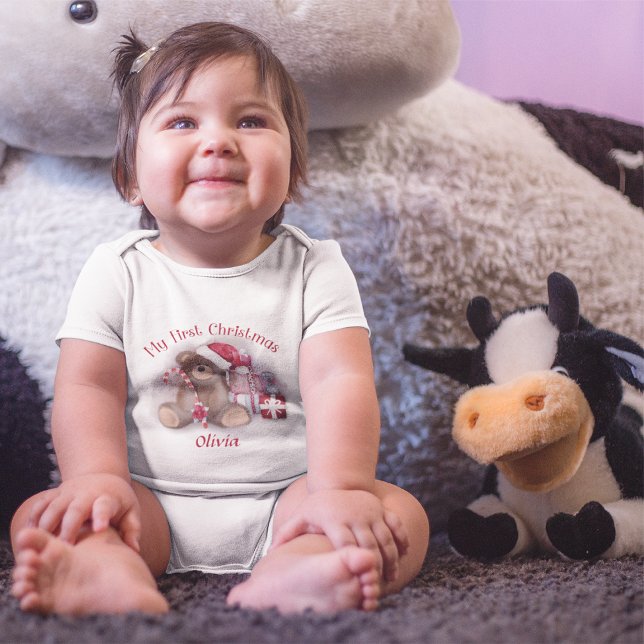 Body Para Bebé El primer sombrero de oso de peluche de Navidad pa (Subido por el creador)