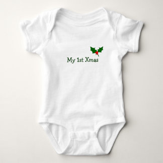 Body Para Bebé El primer traje de Navidad del bebé con Holly
