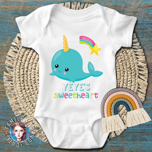 Body Para Bebé El querido amigo de Yeye Kawaii Narwhal (Subido por el creador)