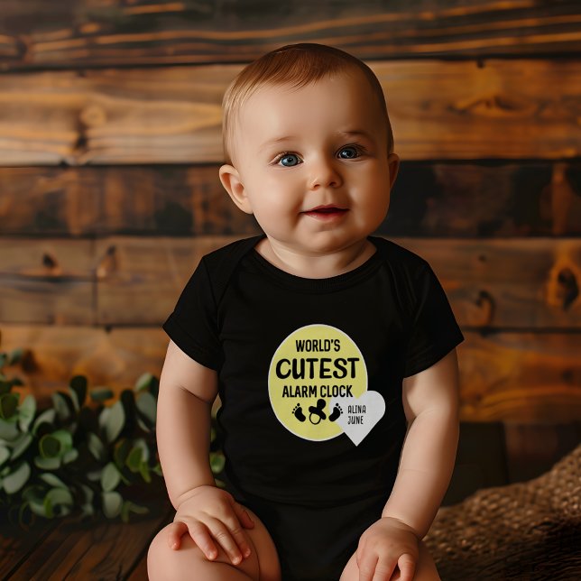 Body Para Bebé El regalo de la cita del reloj de alarma más bonit (World's Cutest Alarm Clock Quote Gift Baby Bodysuit)