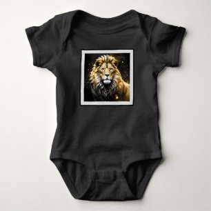 Body Para Bebé El Rey: Majestuoso León Macho Dorado Y Gris,