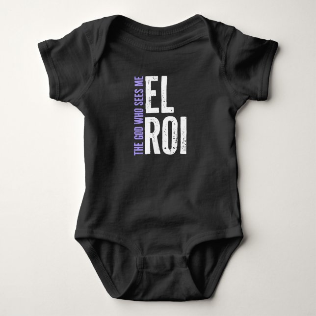 Body Para Bebé El Roi Morado en Negrita - El Dios Que Me Ve (Anverso)