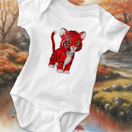Body Para Bebé El tigre pequeño, rojo