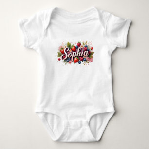 Body Para Bebé El traje de bebé "Sophia" Berry Floral Design