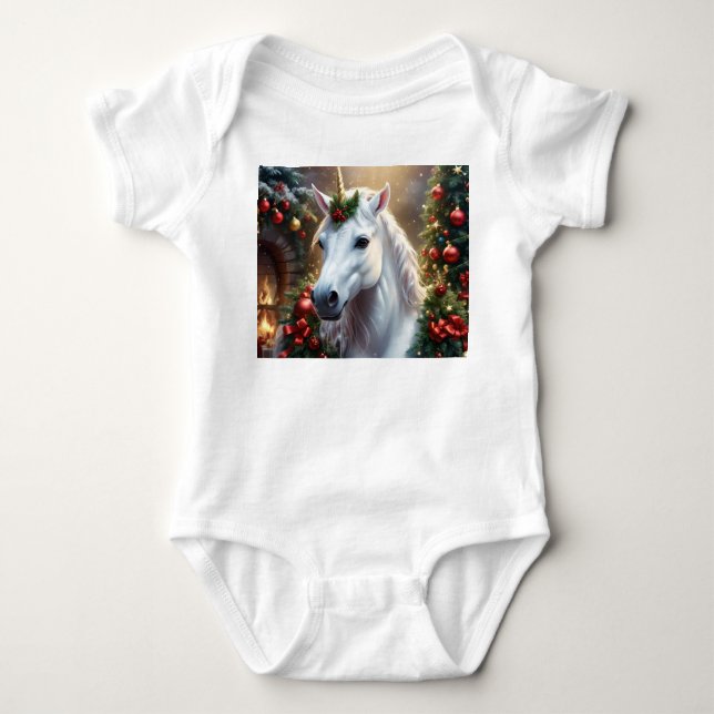 Body Para Bebé “El Unicornio de Noel” (Anverso)