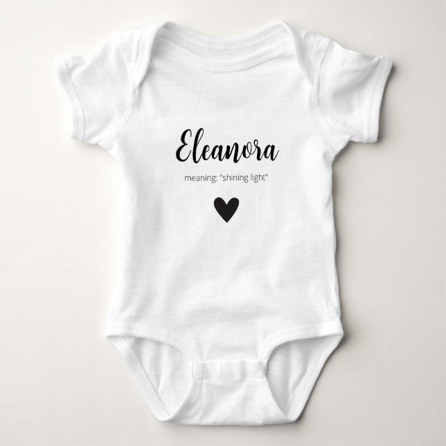 Body Para Bebé Eleanora Nombre Reveal Significado Mínimo Bebé Mod (Anverso)