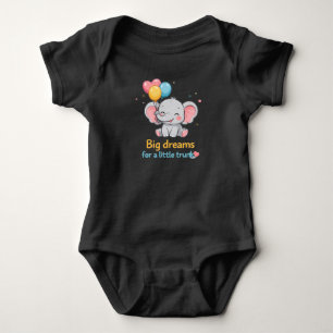Body Para Bebé Elefante Adorable con Globos - Grandes Sueños para