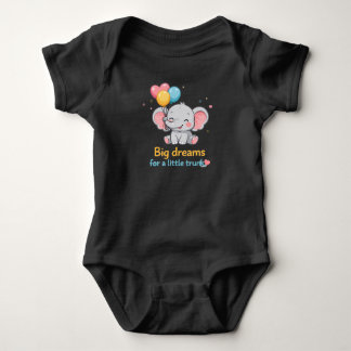 Body Para Bebé Elefante Adorable con Globos - Grandes Sueños para