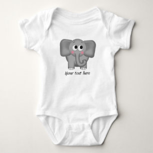 Body Para Bebé Elefante adorable - Onsie infantil personalizado