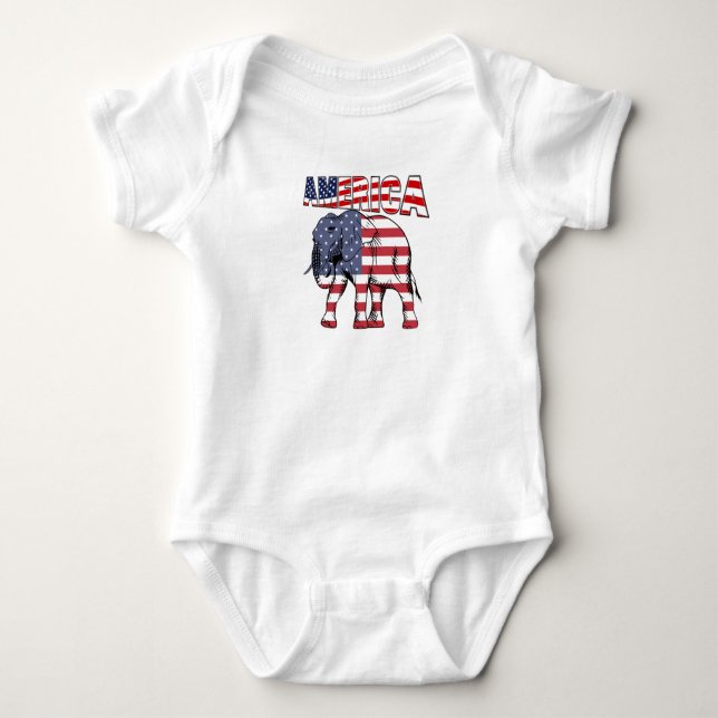 Body Para Bebé Elefante americano (Anverso)