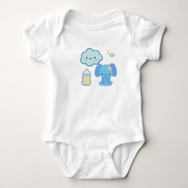 Body Para Bebé Elefante Azul"  (Anverso)