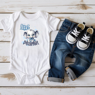 Body Para Bebé Elefante Azul Cute - Maní Pequeño
