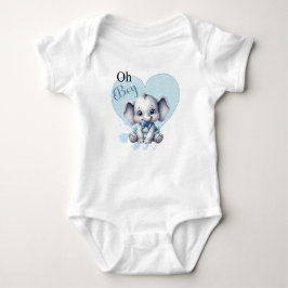 Body Para Bebé Elefante Azul Cutie - Pequeño cacahuete