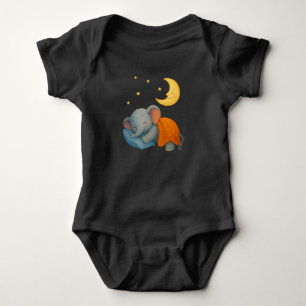 Body Para Bebé Elefante Bebé Durmiendo Bajo la Luna – Sueño Adora