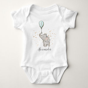 Body Para Bebé Elefante bebé lindo con globo