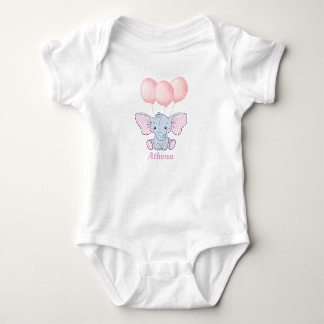 Body Para Bebé Elefante bebé personalizado (Anverso)