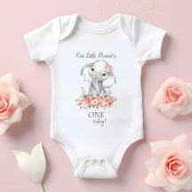 Elefante bebé Personalizado Edad Chica de cumpleañ