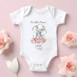 Body Para Bebé Elefante bebé Personalizado Edad Chica de cumpleañ