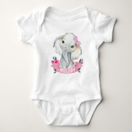 Body Para Bebé Elefante Chica rosa con Rosas de traje de cuerpo c