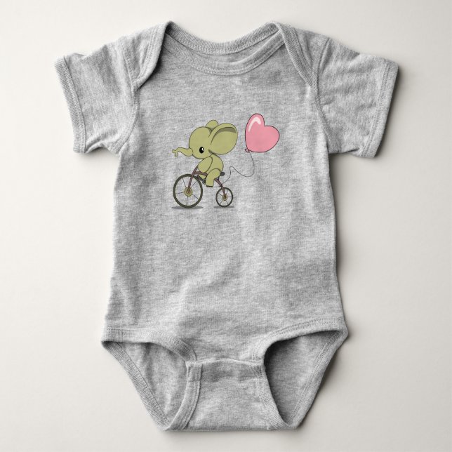 Body Para Bebé Elefante ciclista (Anverso)