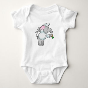 Body Para Bebé Elefante como chef con agitador de sal