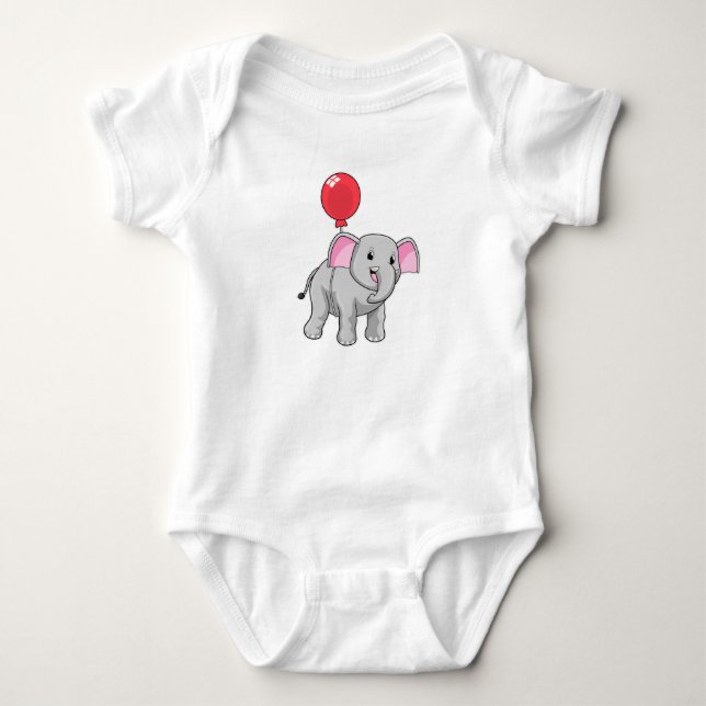 Body Para Bebé Elefante con globo (Anverso)