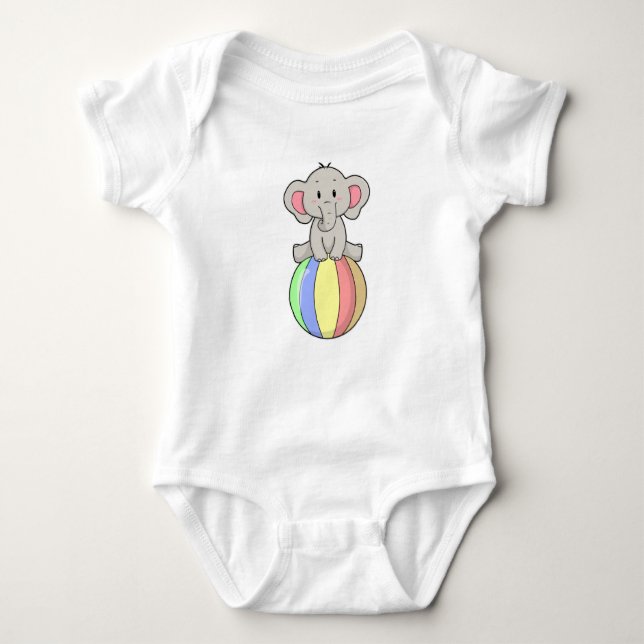 Body Para Bebé Elefante con globo (Anverso)