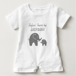 Body Para Bebé elefante de safari gris personalizado bebé enteriz