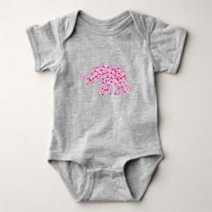 Body Para Bebé Elefante del corazón rosado