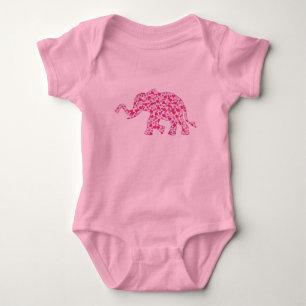Body Para Bebé Elefante del corazón rosado