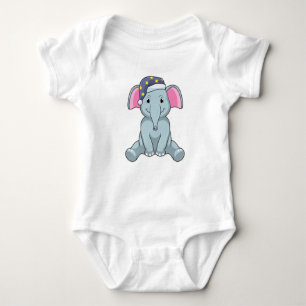 Body Para Bebé Elefante durmiendo con gorra nocturna