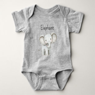 Body Para Bebé Elefante Gris Bonito