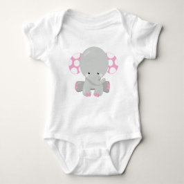 Body Para Bebé Elefante lindo, pequeño elefante - gris rosado