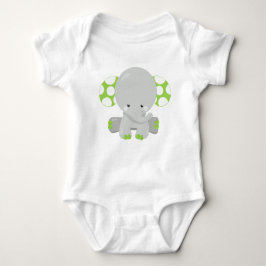 Body Para Bebé Elefante lindo, pequeño elefante - gris verde