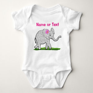Body Para Bebé Elefante lindo personalizado de la ropa de la niña