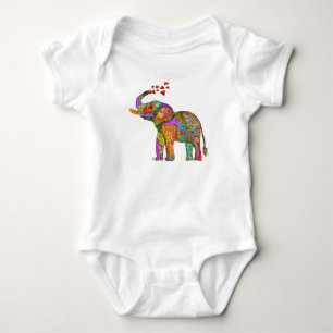 Body Para Bebé Elefante lindo y colorido