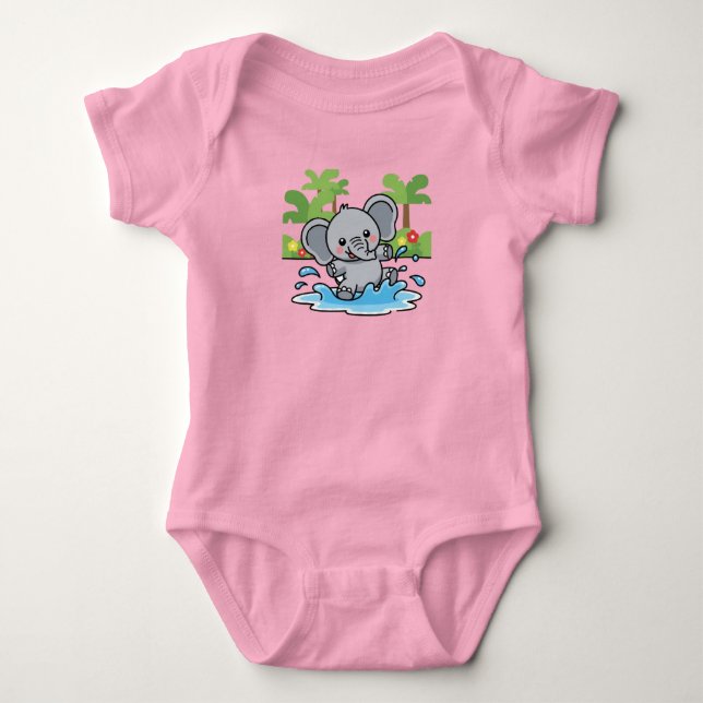 Body Para Bebé Elefante Pequeño Juguetón Splash (Anverso)