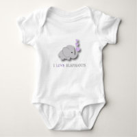 Elefante púrpura y gris del bebé