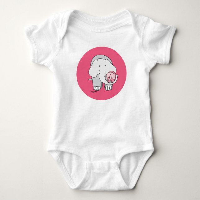 Body Para Bebé Elefante rosa (Anverso)