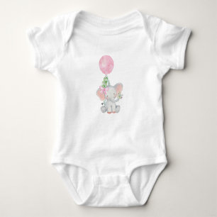 Body Para Bebé Elefante Rosa Bebé Chica Bodysuit
