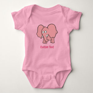 Body Para Bebé Elefante Rosa Bodysuit