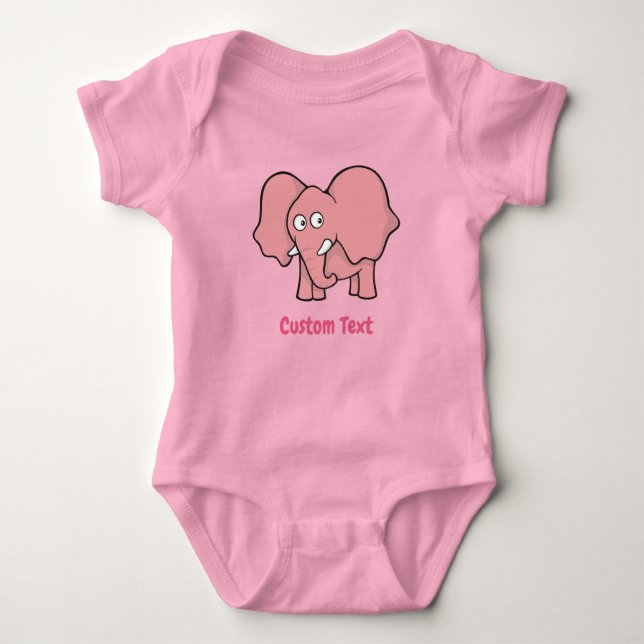 Body Para Bebé Elefante Rosa Bodysuit (Anverso)