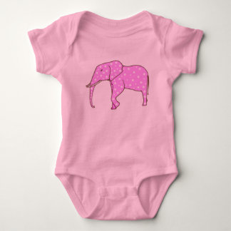Body Para Bebé Elefante rosa lindo Polka blanco pega la camiseta 