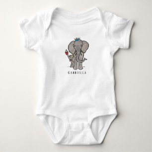 Body Para Bebé Elefante y bebé personalizados
