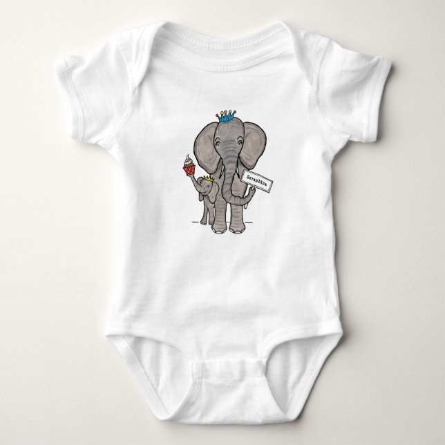 Body Para Bebé Elefante y bebé personalizados (Anverso)