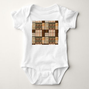 Body Para Bebé Elefantes africanos de patchwork: Textura fundamen