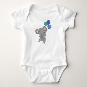 Body Para Bebé Elefantes moscas con globos, niños dulces